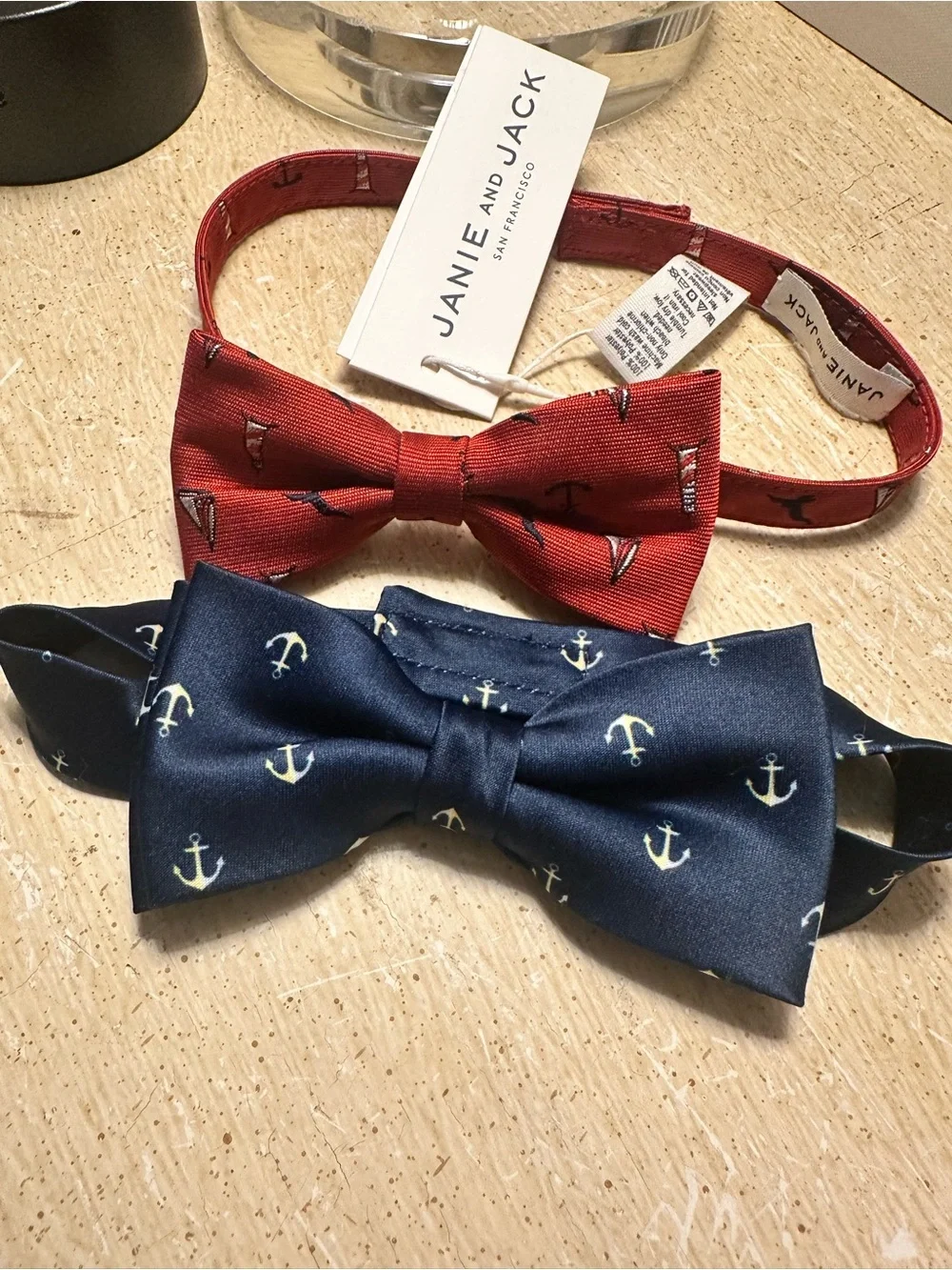 Kids Nautical Bow Tie Set - Navy and Red